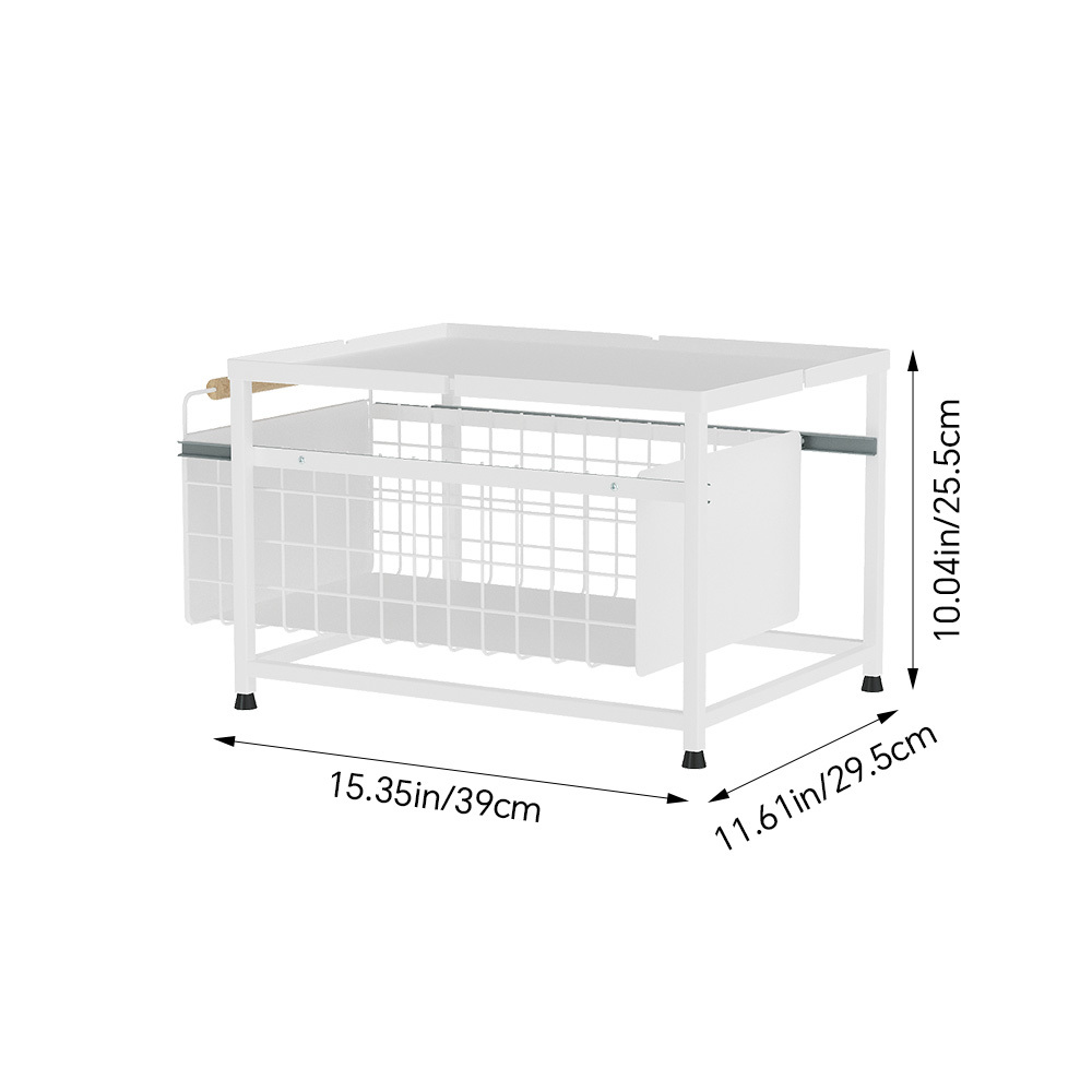 Under-Sink Storage Rack with Multi-Tier Drawer Design