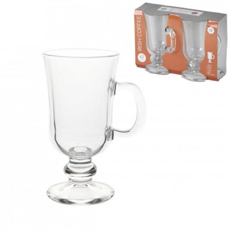 TEMU Irish Coffee Glass Set Of 2 Clear 23cl Tall Durable Glasses For Hot Drinks Drinkware Stylish