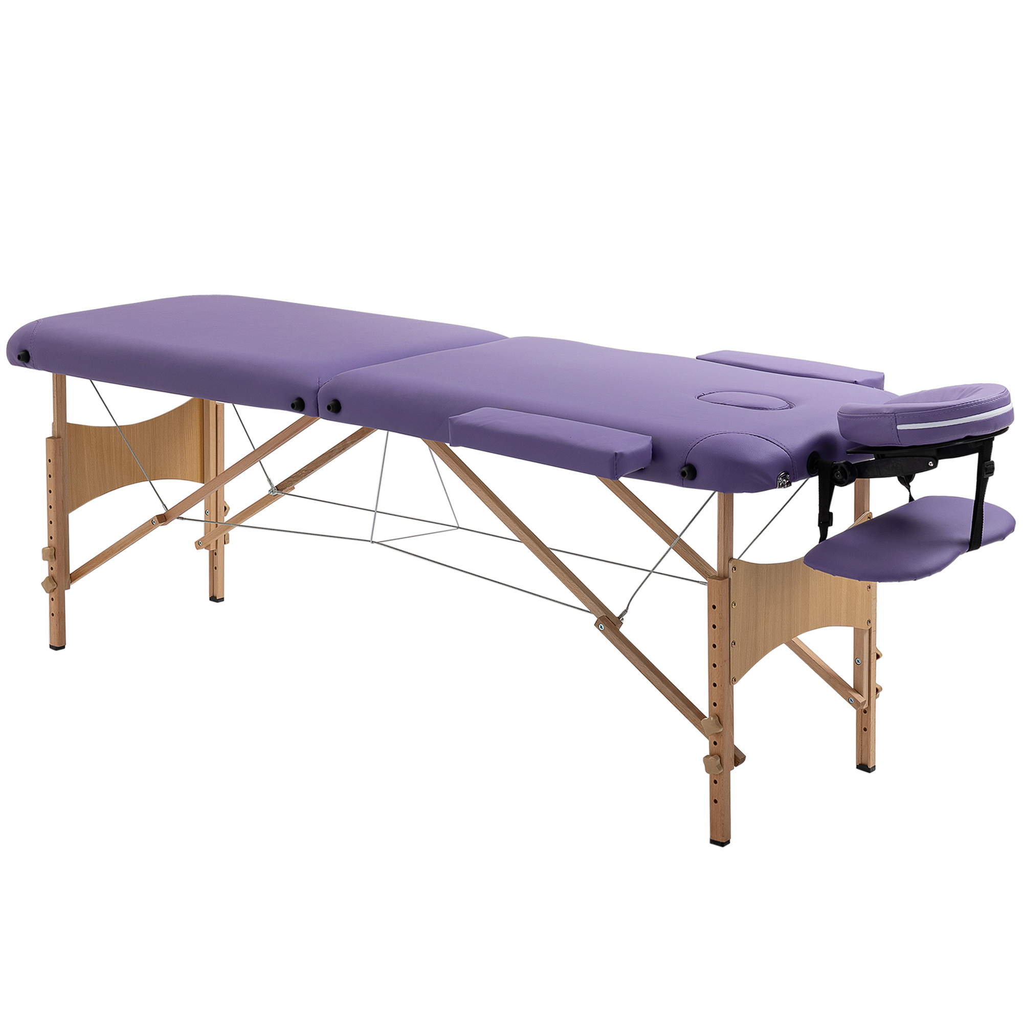 Homcom Massage Bed Folding With Adjustable Height 67-92 Cm For Acupuncture And Physiotherapy Use 210x81 Cm
