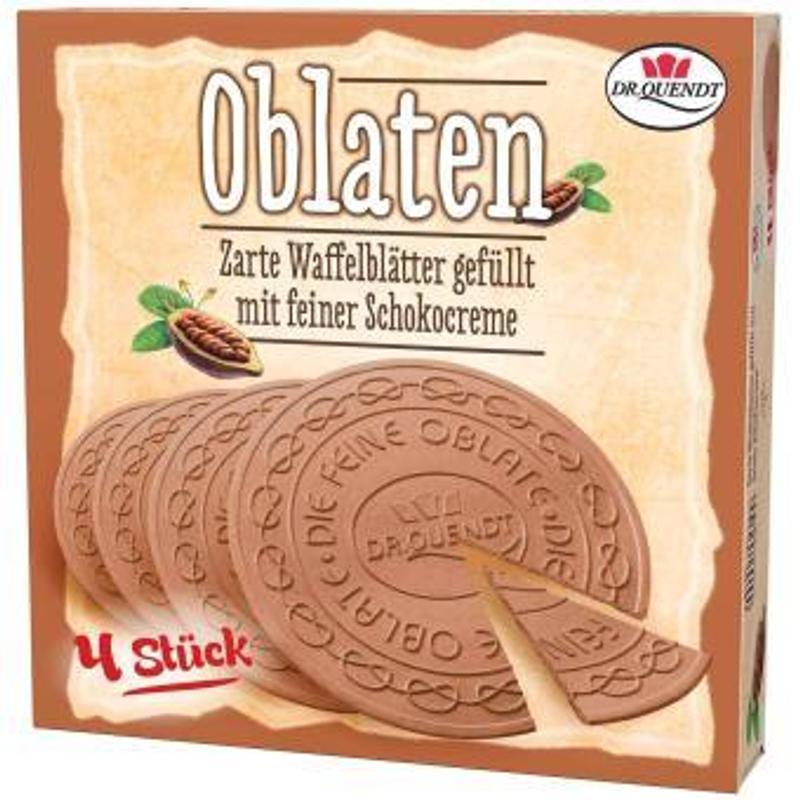 E-shop Dr. Quendt Oblaten mit Schokocreme 4er (150g) - Zarte Oblaten gefüllt mit cremiger Schokolade für süßen Genuss