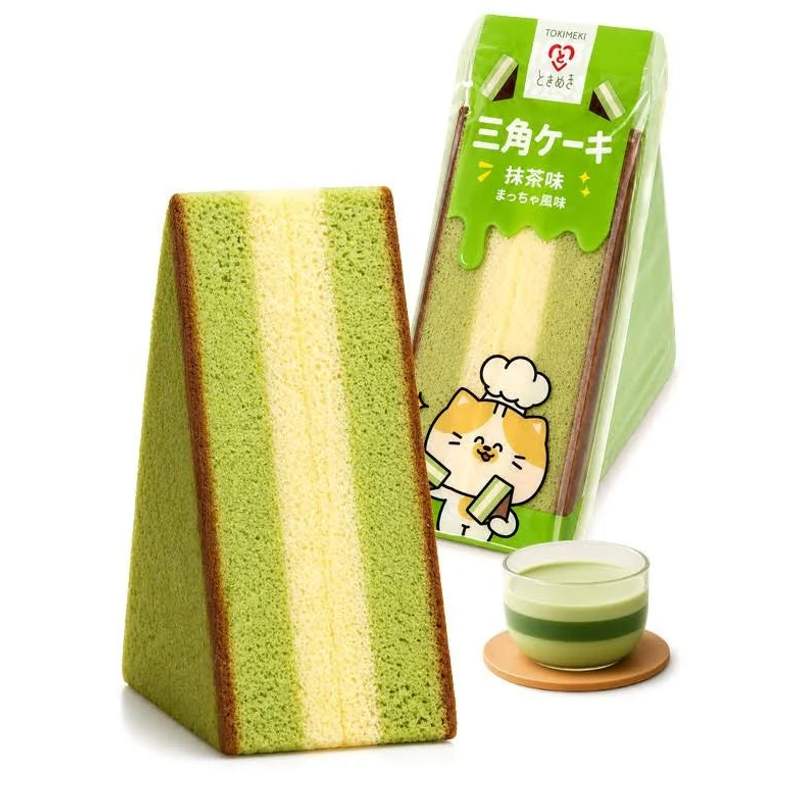 Image of Tokimeki Triangle Sponge Cake Matcha – Japanese-style Soft Sponge Cake With Matcha Flavour – 90 G