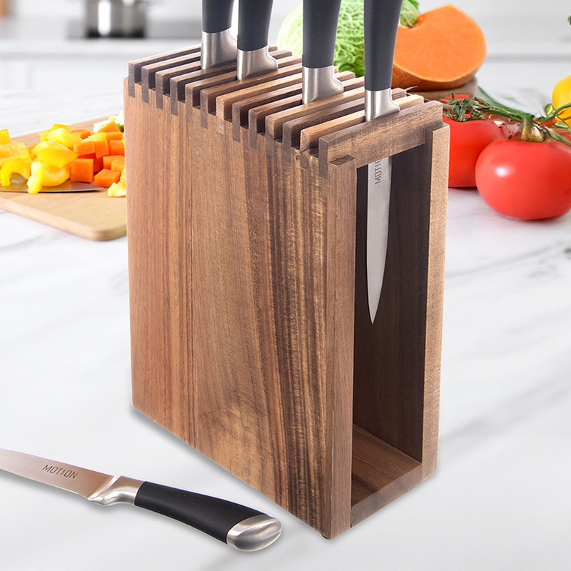 Image of Wooden Knife Stand With Compartments