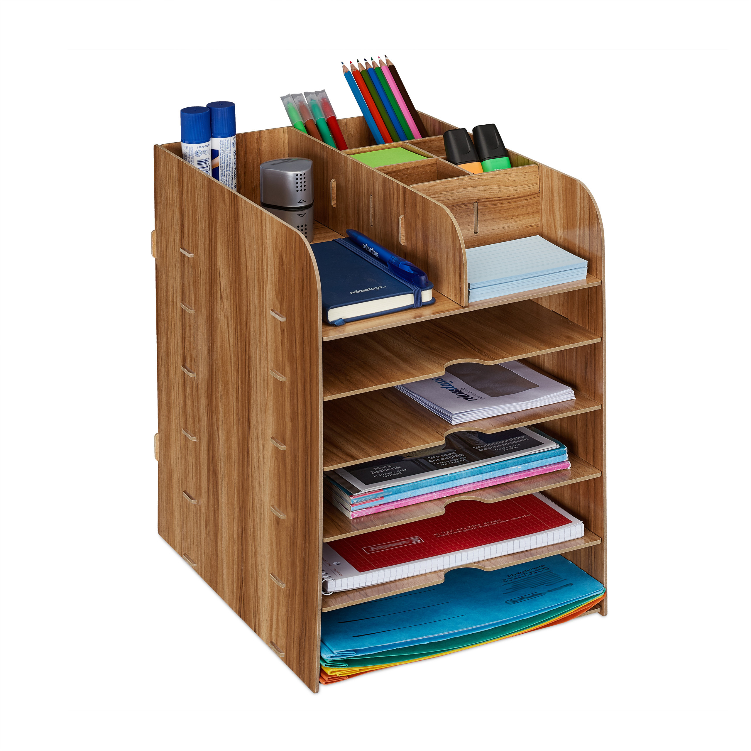 Desk Organizer In Dark Brown