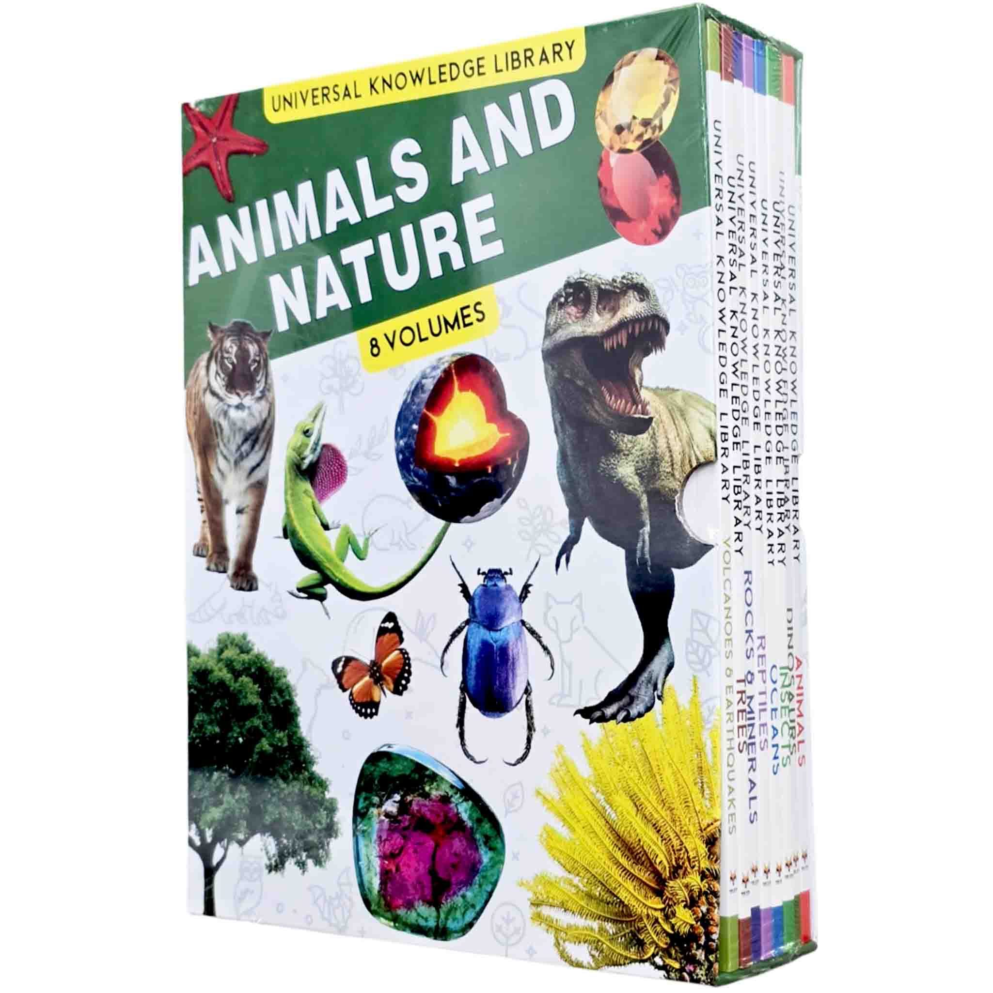 TEMU Universal Knowledge Library Series: Animals And Nature 8 Books Collection Set - Ages 7+ - Paperback