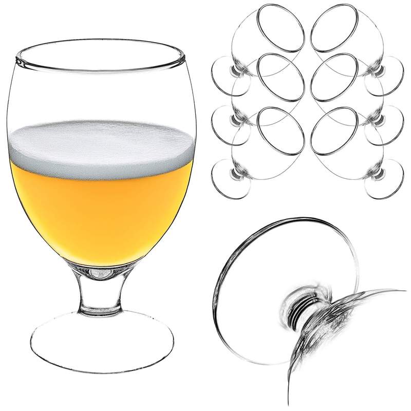Image of Kadax Beer Glasses For Drinks Cocktails Mug With Stem 370ml 6pcs Gift