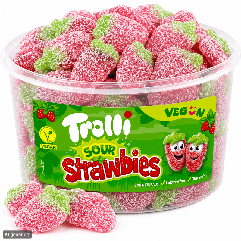 Trolli Sour Strawberries Fruit Gum 150pcs 1200g