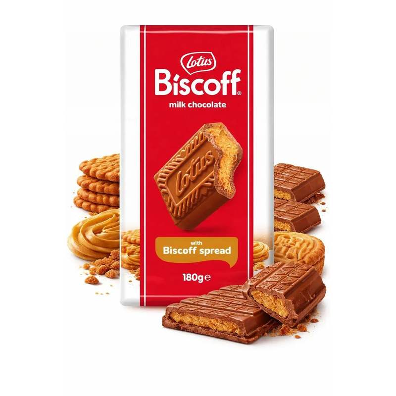 Image of Lotus Biscoff Milk Chocolate With Crispy Biscoff Biscuit Pieces, 180g