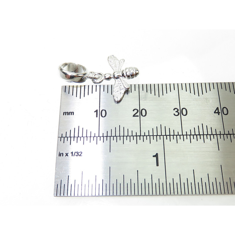 Sterling Silver Bee Bead Charm, Nature Accessory