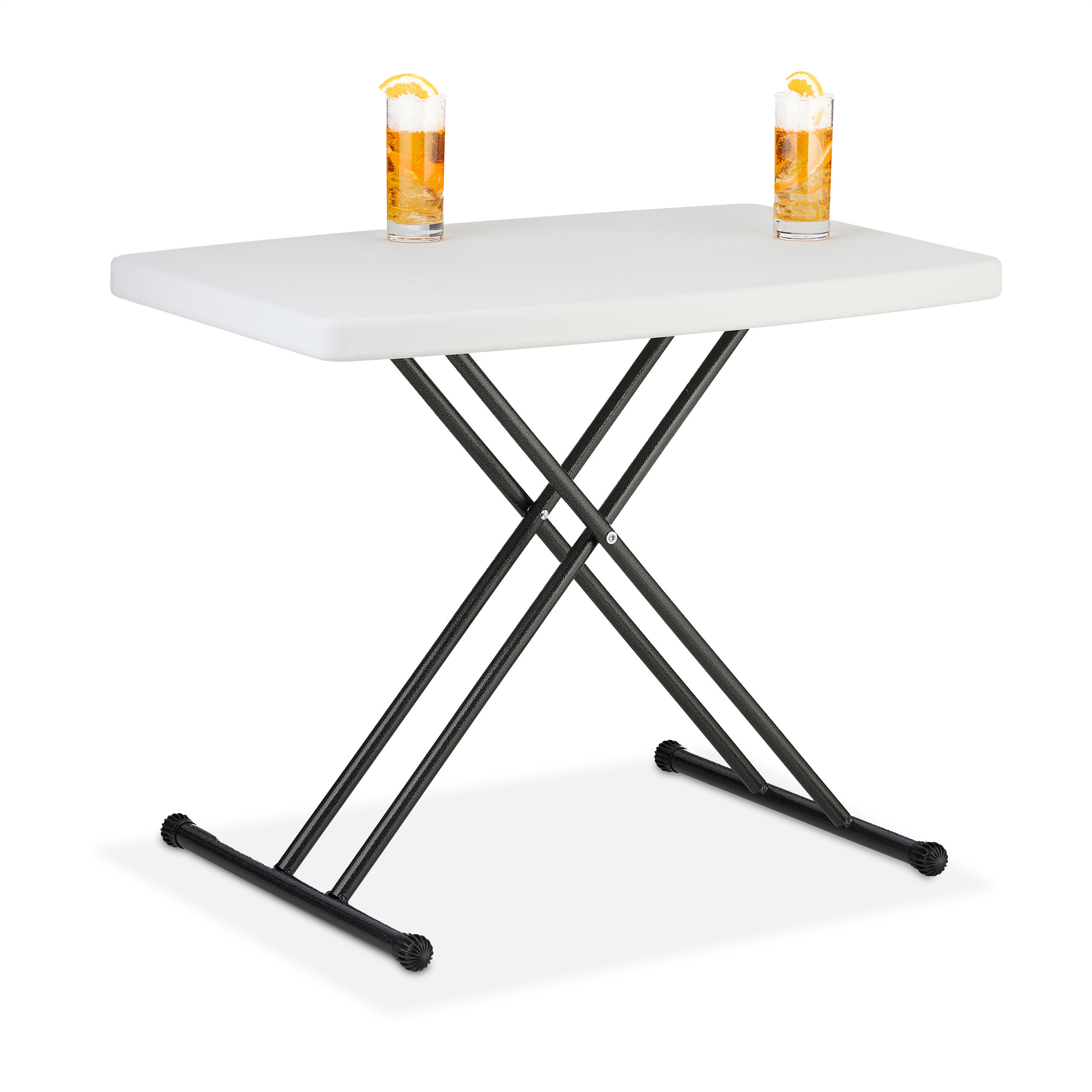 TEMU Mesa de camping, plegable, regulable , 71 x 78 x 49 cm, tablero de plástico PE y estructura de acero con recubrimiento en polvo, , para camping,