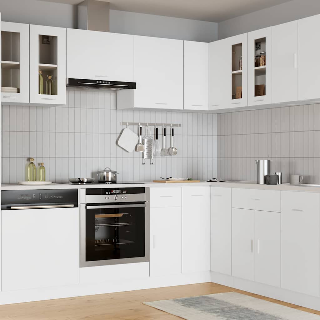 Image of Hanging Cabinet, 60x31x60 Cm, White, Wood & Glass, Wall Shelf, Storage, Home Organizer