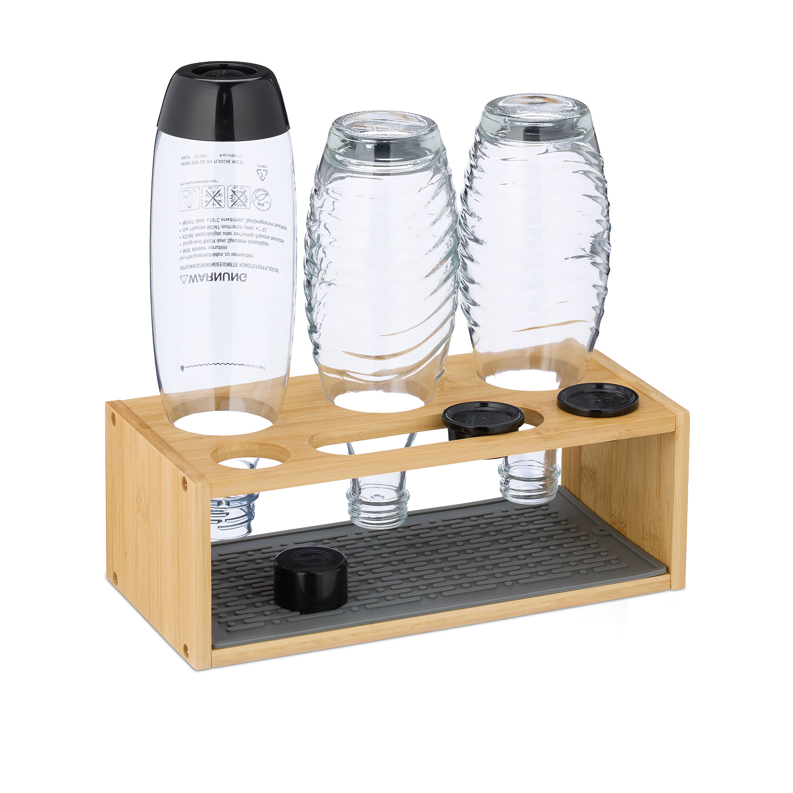 Bottle Holder In Natural Grey Color - (w)31 X (h)11 X (d) Cm