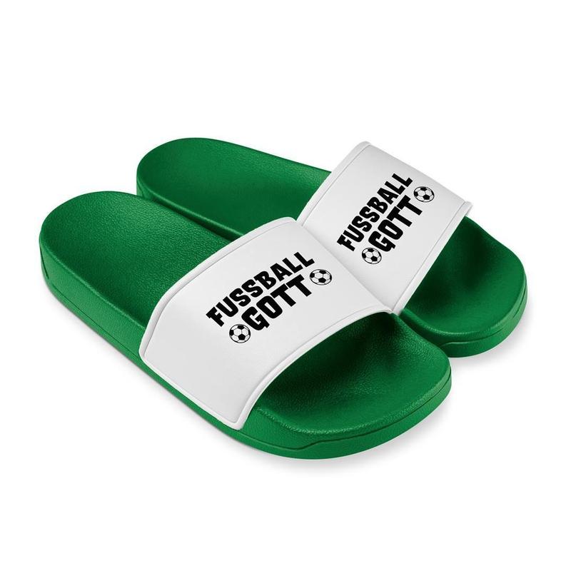 Image of Flip Flops With The Slogan "soccer God" - Bath Shoes, Flip Flops, Slippers, Slippers, And House Shoes - For Pool, Beach, Shower, Sauna, Vacation, And Leisure - Non-slip Sole
