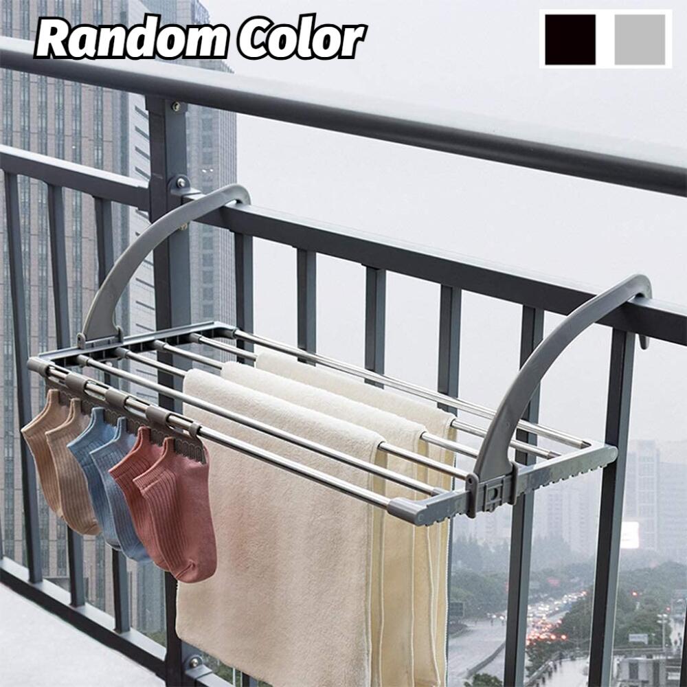 1pieza Tendedero de ropa ajustable de acero inoxidable, Almacenamiento multifuncional p...