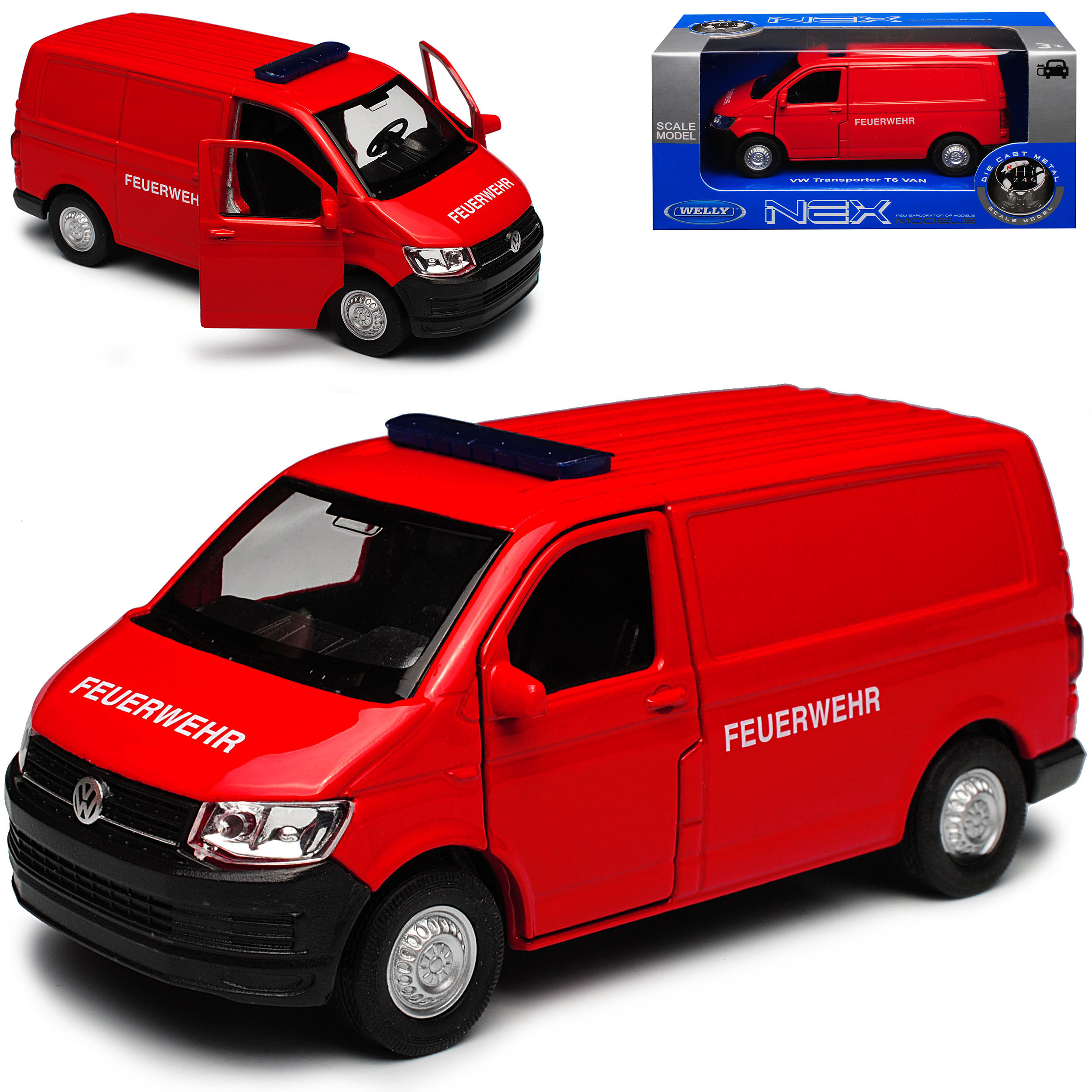 Vw Fire Red Transporter Box Version T5 From 2. Facelift 2015 . 1/43 1/36-1/46 Welly Model Car