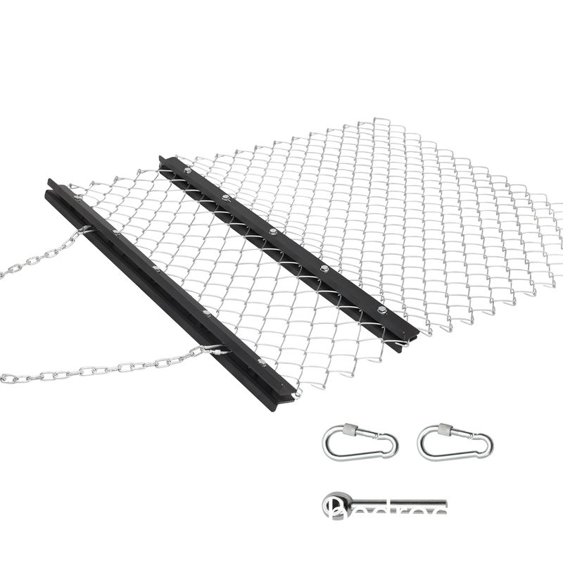 Image of 4 Ft X 3 Ft Atv Chain Harrow Utv Drag Grader Tractor Attachments For Farm And Garden Lawn