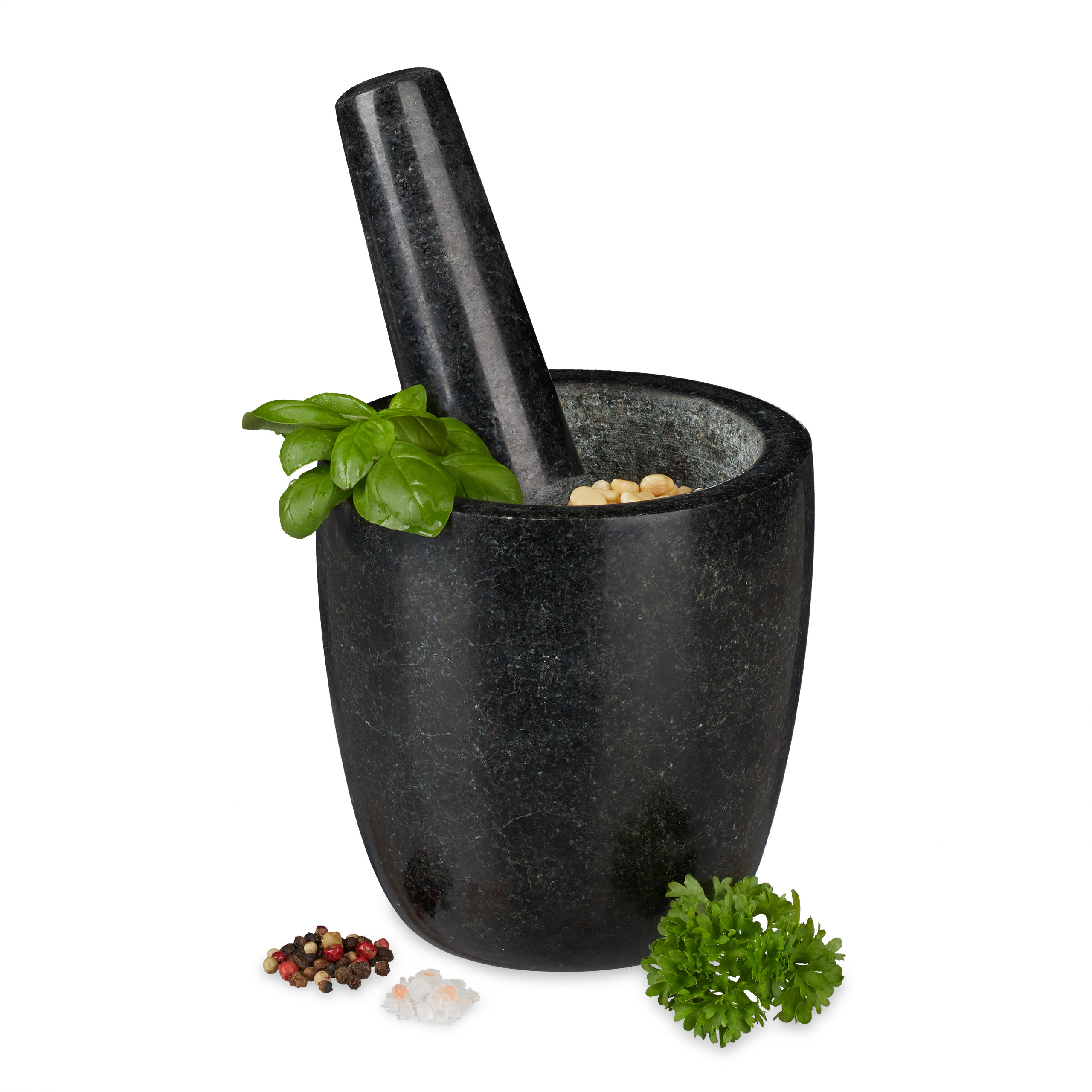TEMU Mortar And Pestle, Black - Ø 13 Cm