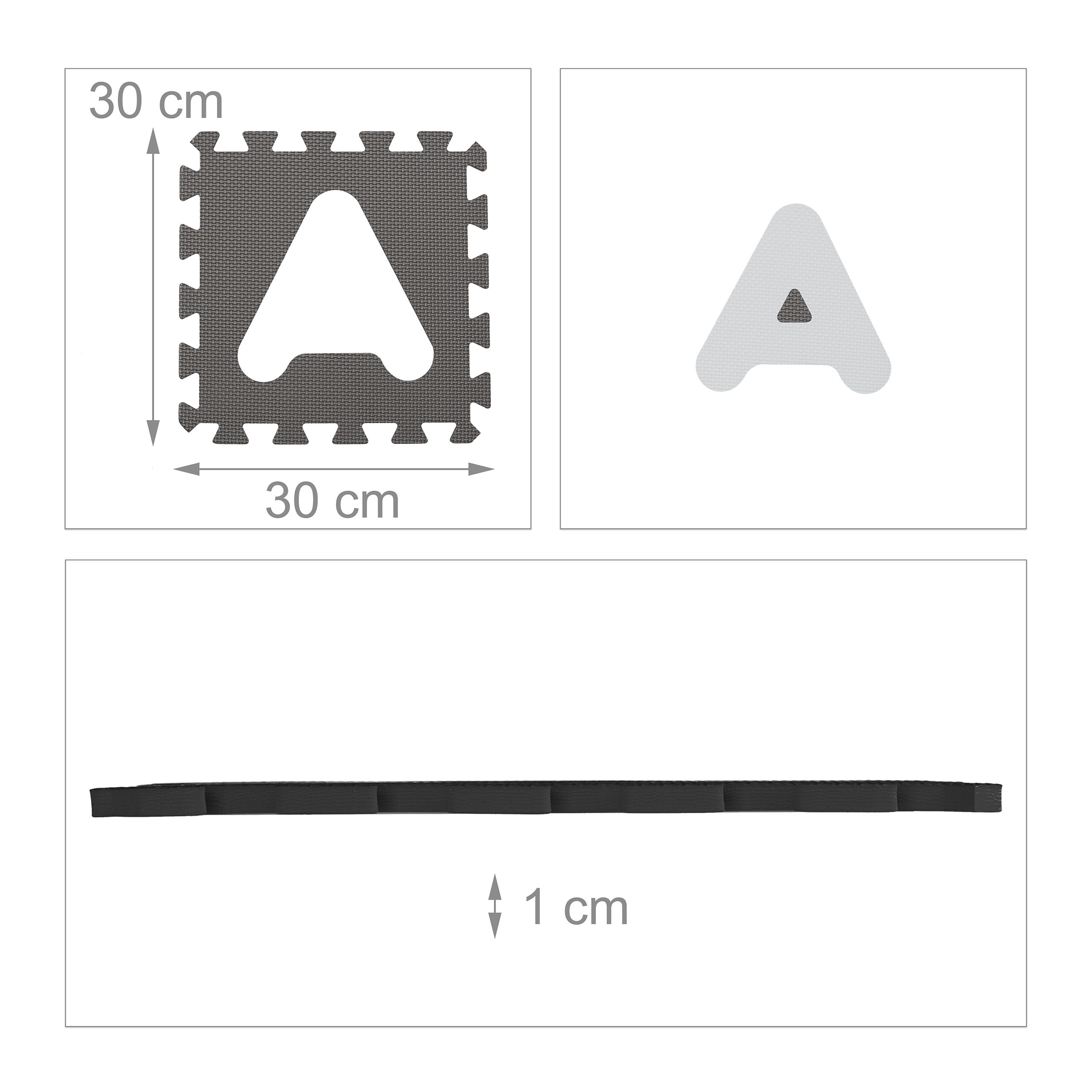 60 X ABC Puzzle Mat in White and Grey