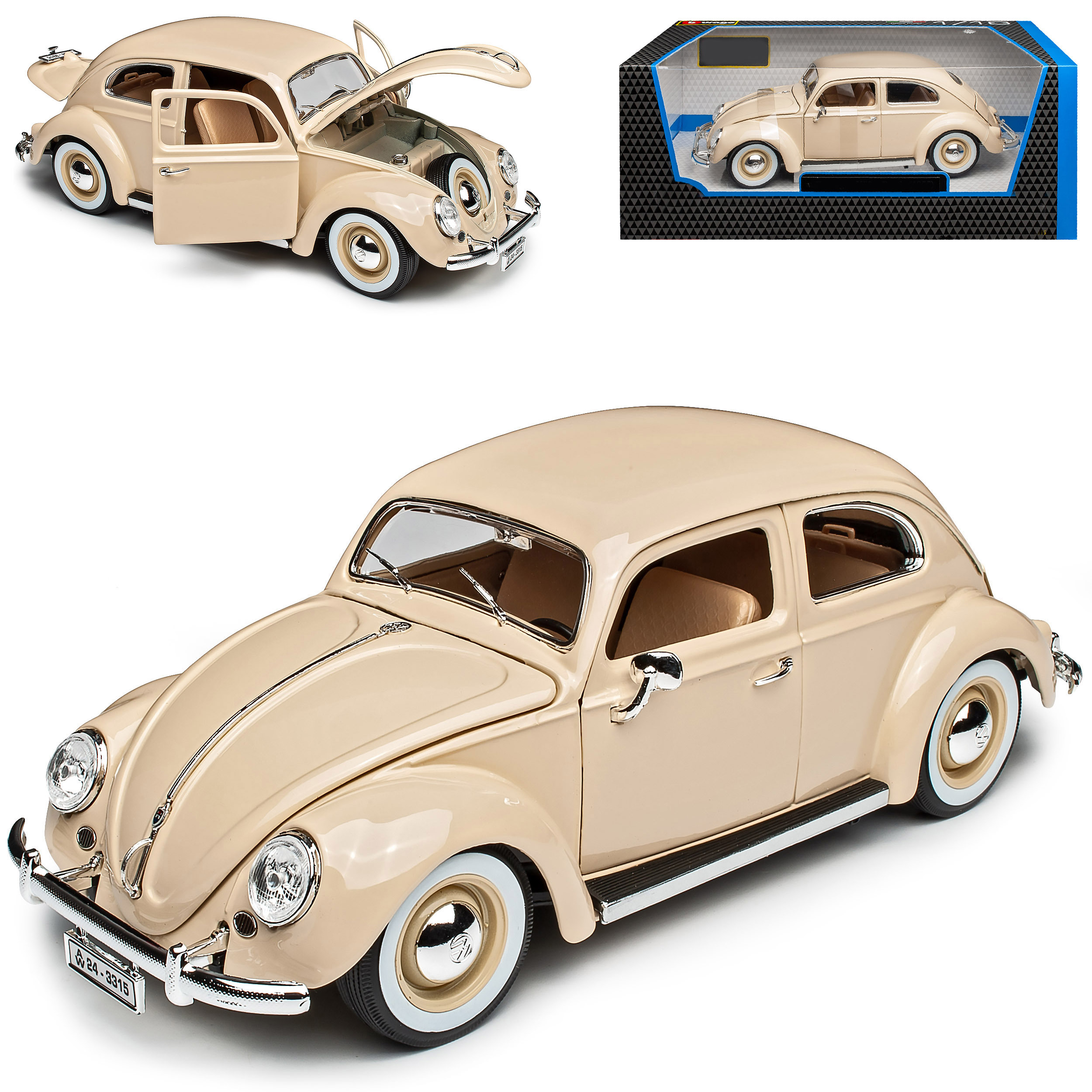 Image of Vw Coupe Cream White 1955 1/18 Bburago Model Car
