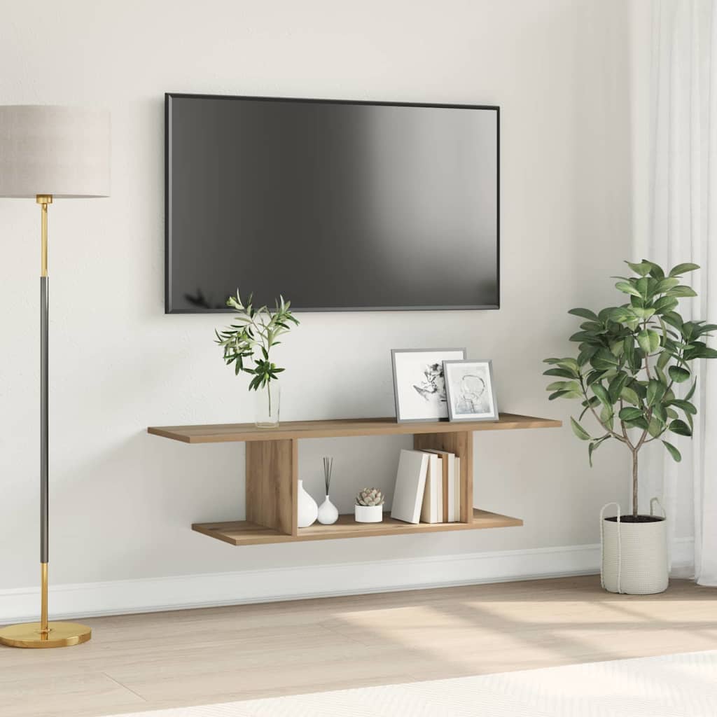 vidaXL Wandkast Tv-meubelset Huishoudelijke Opslag Home entertainmentunit Wandopbergsysteem Woonkamer Organizer Ruimtebesparend meubilair Gelaagd houten Rustiek TV Meubel Meubel Opslag