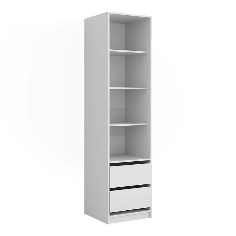 Image of Elmo White 50 X 200 Cm Wardrobe Narrow Wardrobe Laundry Cabinet Storage Cabinet 16 Mm Particleboard Bedroom