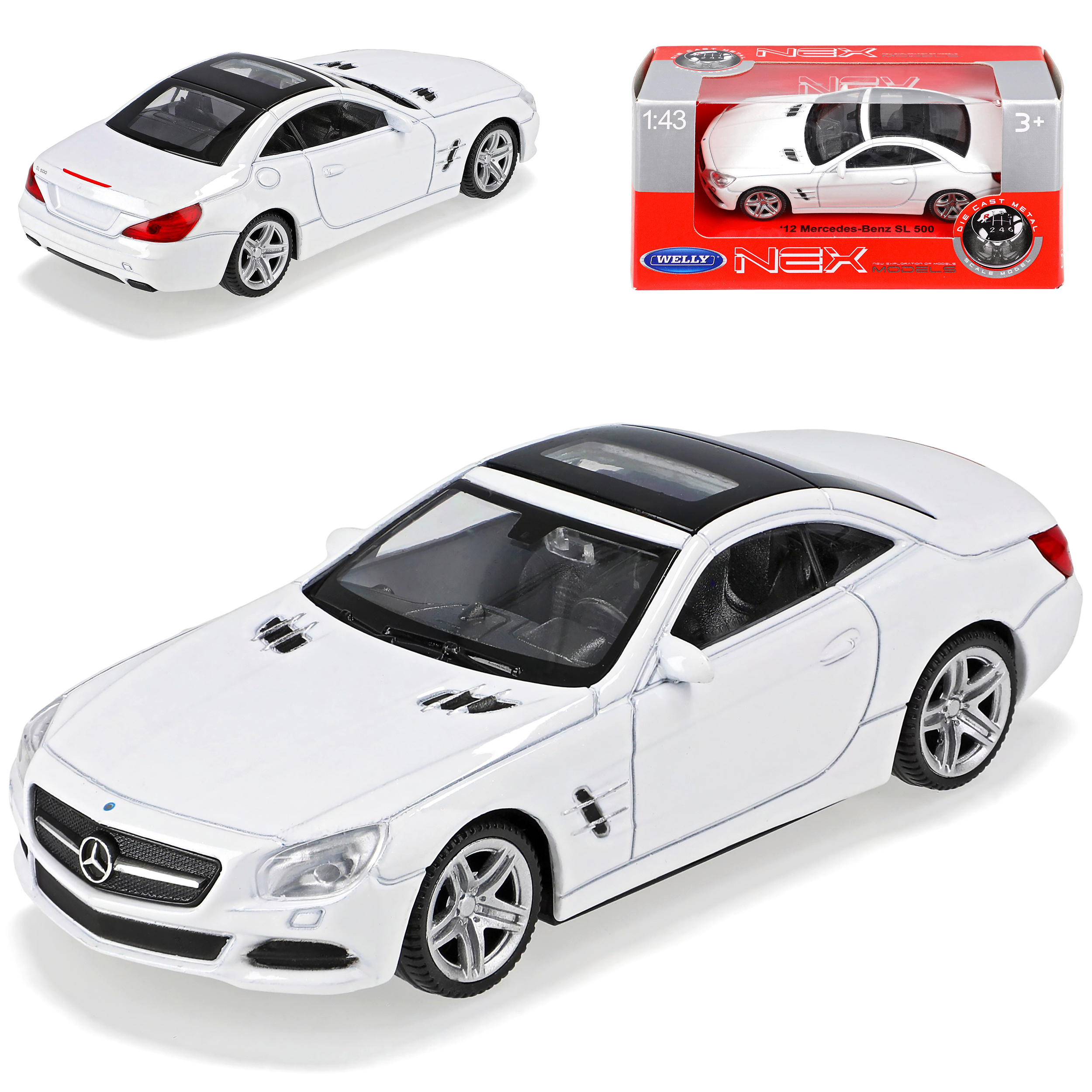 Mercedes-benz R231 Convertible Coupe Closed White From 2012 1/43 Welly Model Car