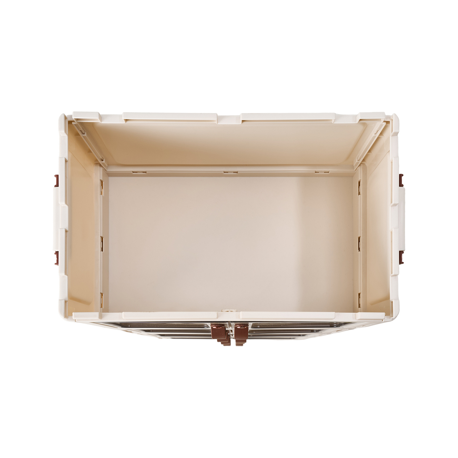 4-Tier White Storage Organizer Box with Clear Front Doors