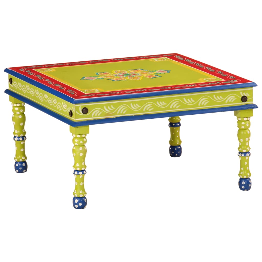 Image of Vidaxl Coffee Table, Living Room Table, Side Table With Space, Sofa Table Living Room Table, Hand-painted Solid Mango Wood