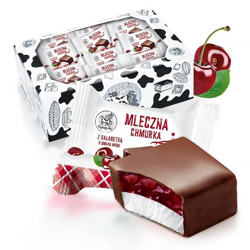 Image of Flying Cow Milk Candy Cloud With Cherry-flavored Jelly 1 Kg