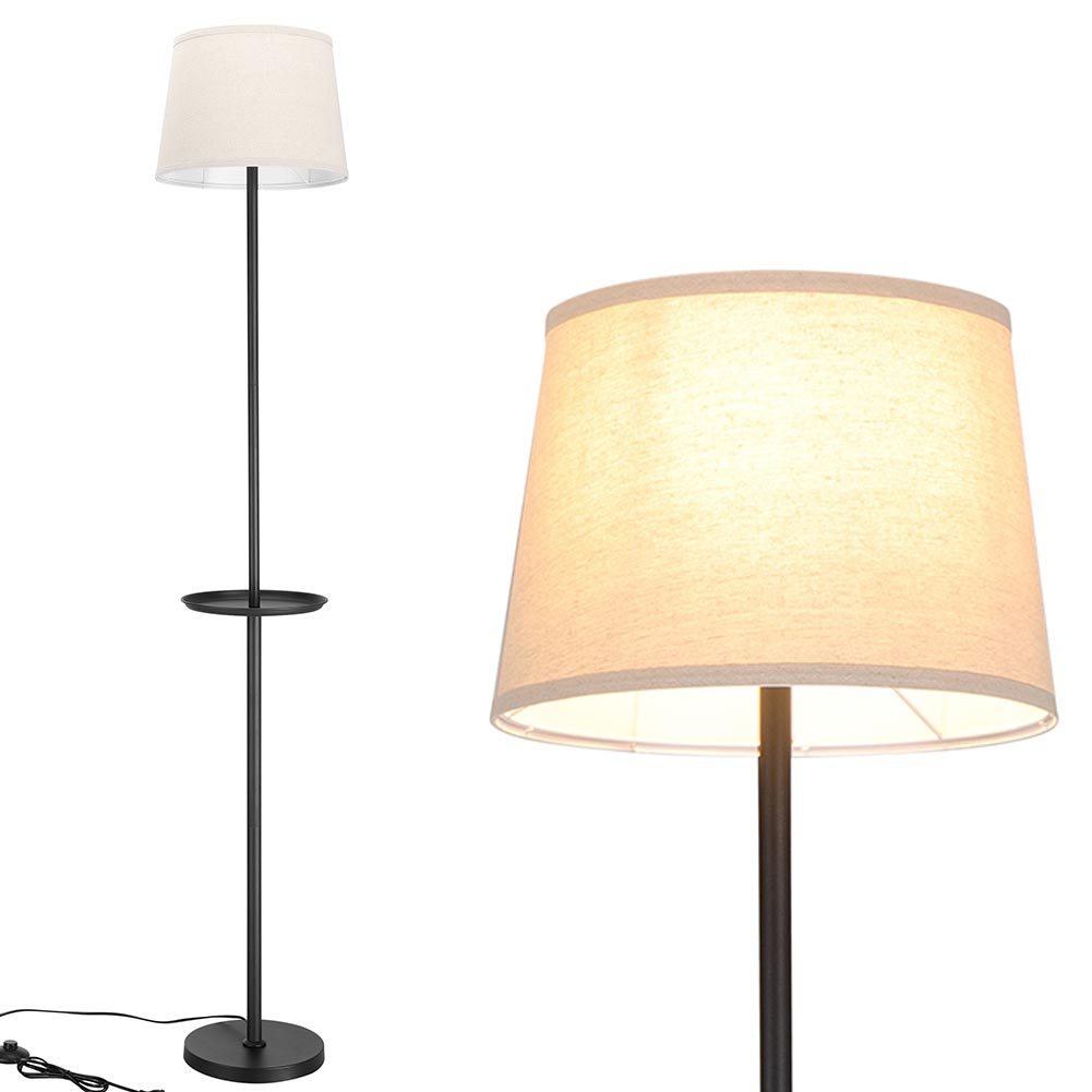 TEMU BAKAJI Lampada Piantana da Lampadina E27 Max 60W Base Struttura in Metallo Paralume in Tessuto Design Moderno Accensione a Pedale Altezza 174 cm
