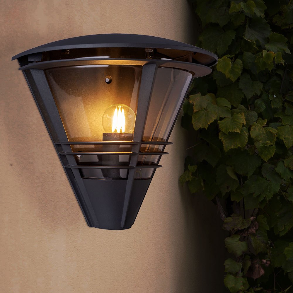 Outdoor Lamp Garden Facade Lamp, Aluminum Plastic Clear, E27, Lxh 27 X 25 Cm