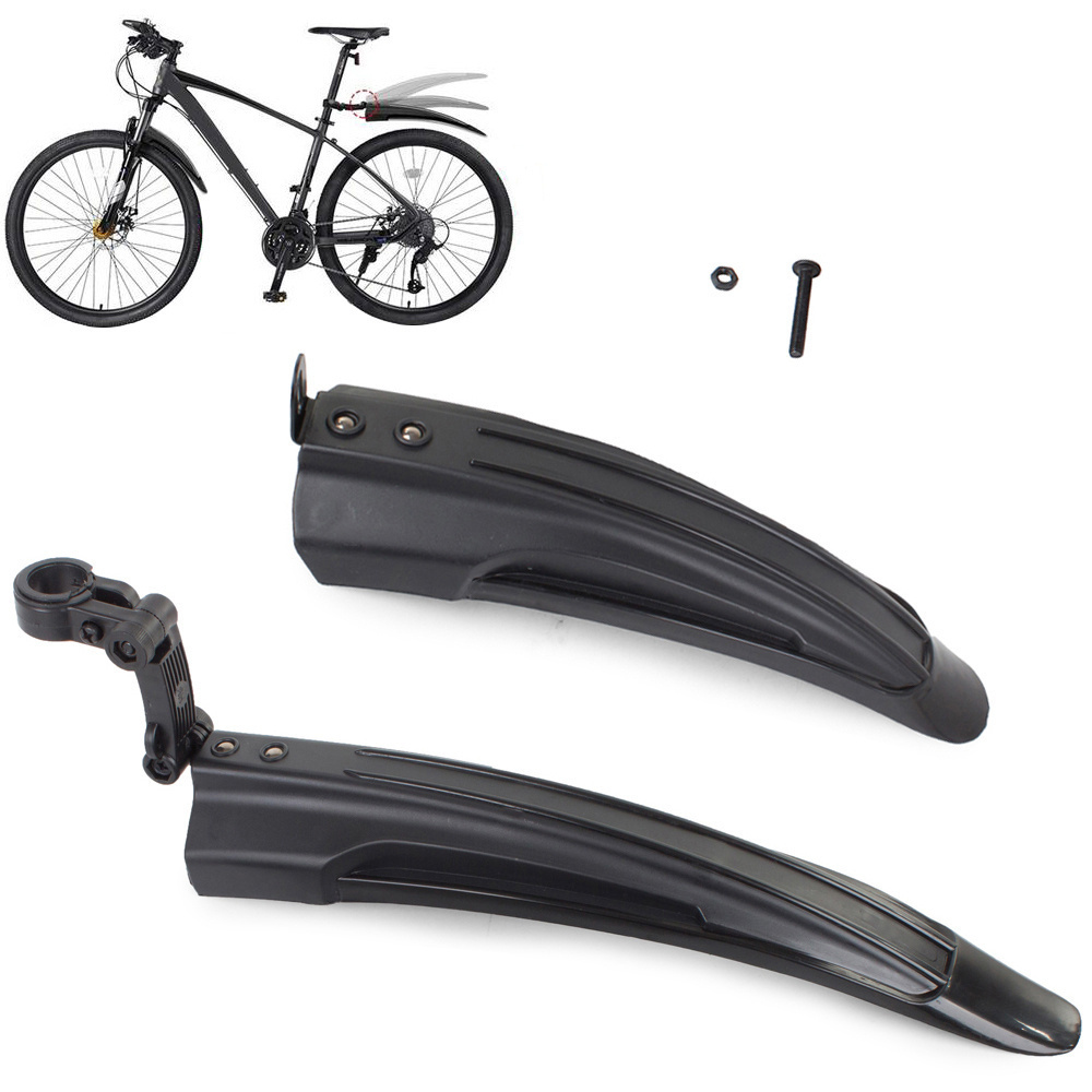 TEMU Complete Bicycle Mudguard Set, Front And Rear, Black, 24-28