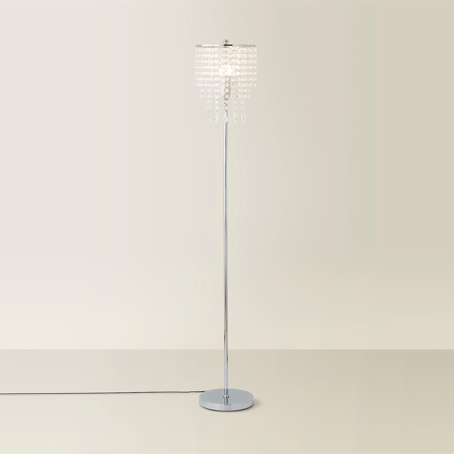 TEMU Floor Lamp With Clear Acrylic Droplet Shade
