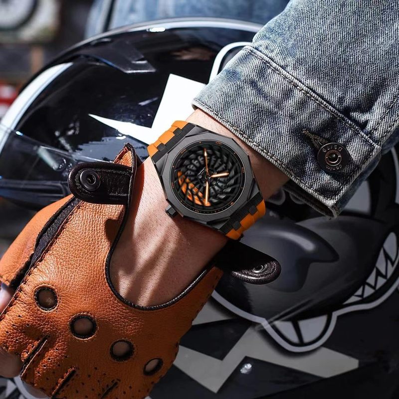 3D Rim Watch Band, Stainless Steel & Mineral Glass, Quartz Watch Accessory, Stylish Timepiece Upgrade