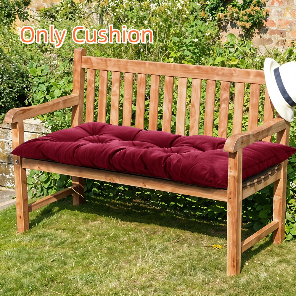 TEMU 1pc Wine Red Universal Outdoor Cushion (only Cushion) - 120*50*8cm Dimensions, Designed For Versatile Applications Chaise Lounges, Garden