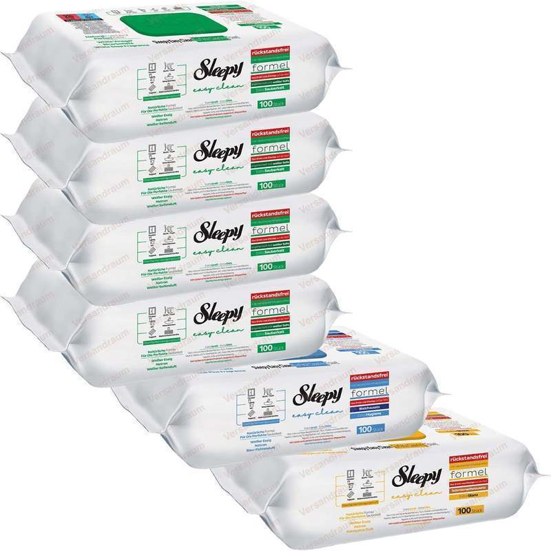 E-shop Feuchttücher 4x Grün +1x Gelb + 1x Blau