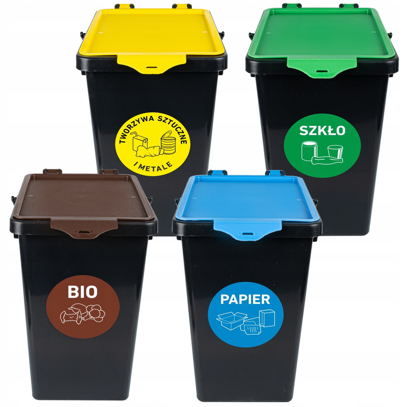 TEMU Trash Sorting Bins 4 Pcs | Bio Plastic | Set