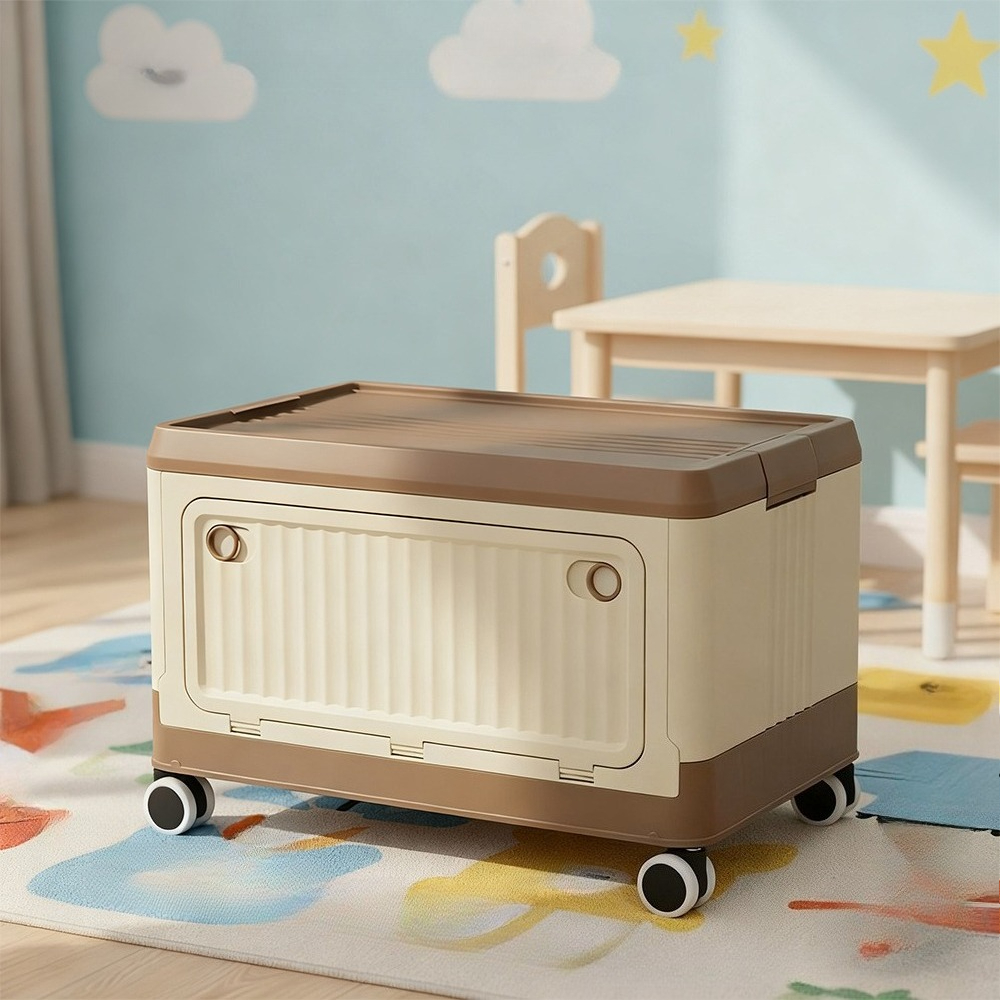 Collapsible Plastic Storage Bins with Magnetic Doors