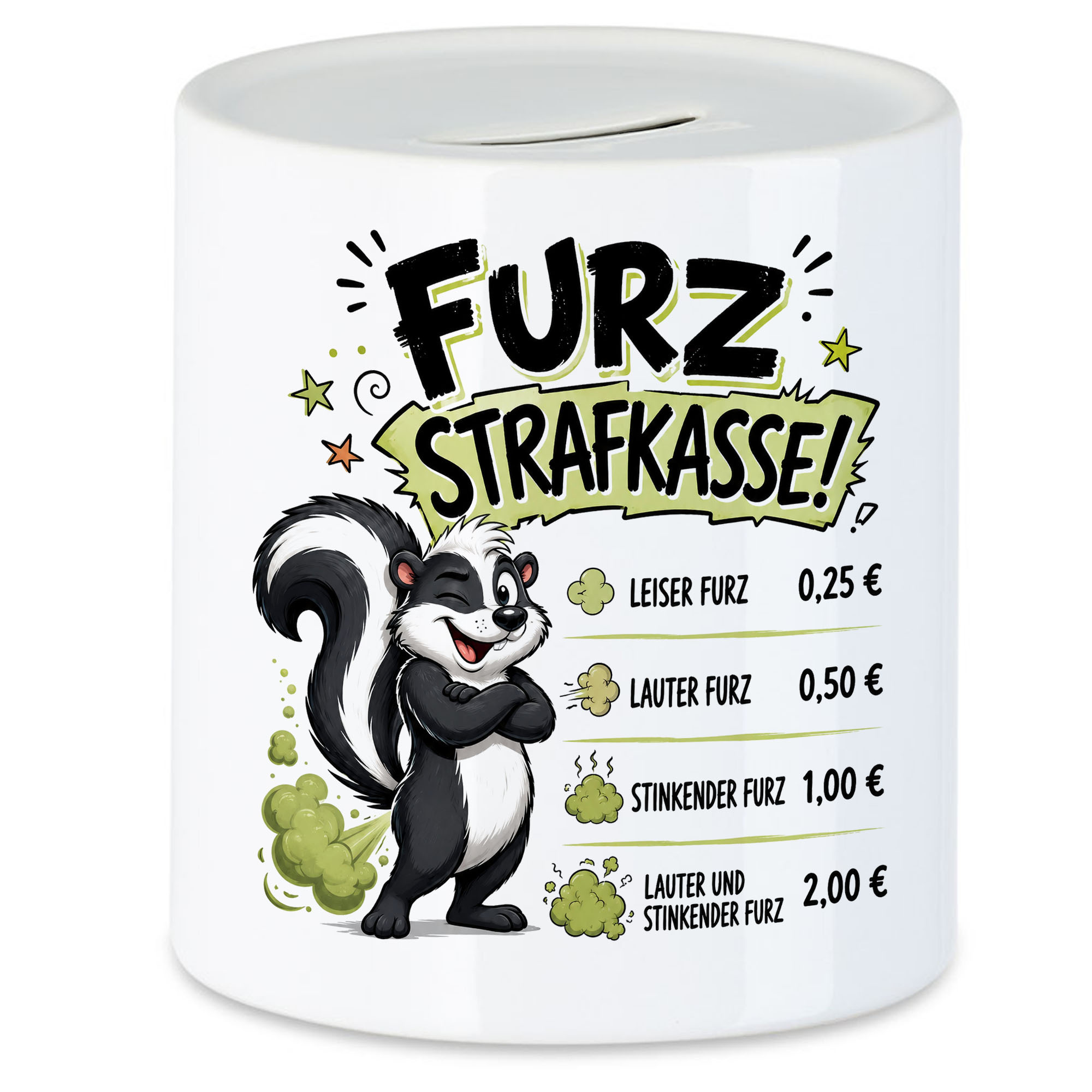Skunk Fart Penalty Piggy Bank Funny, Money Gift For , Humorous Wish For Birthday, Funny Piggy Bank Gift Idea For Adults.