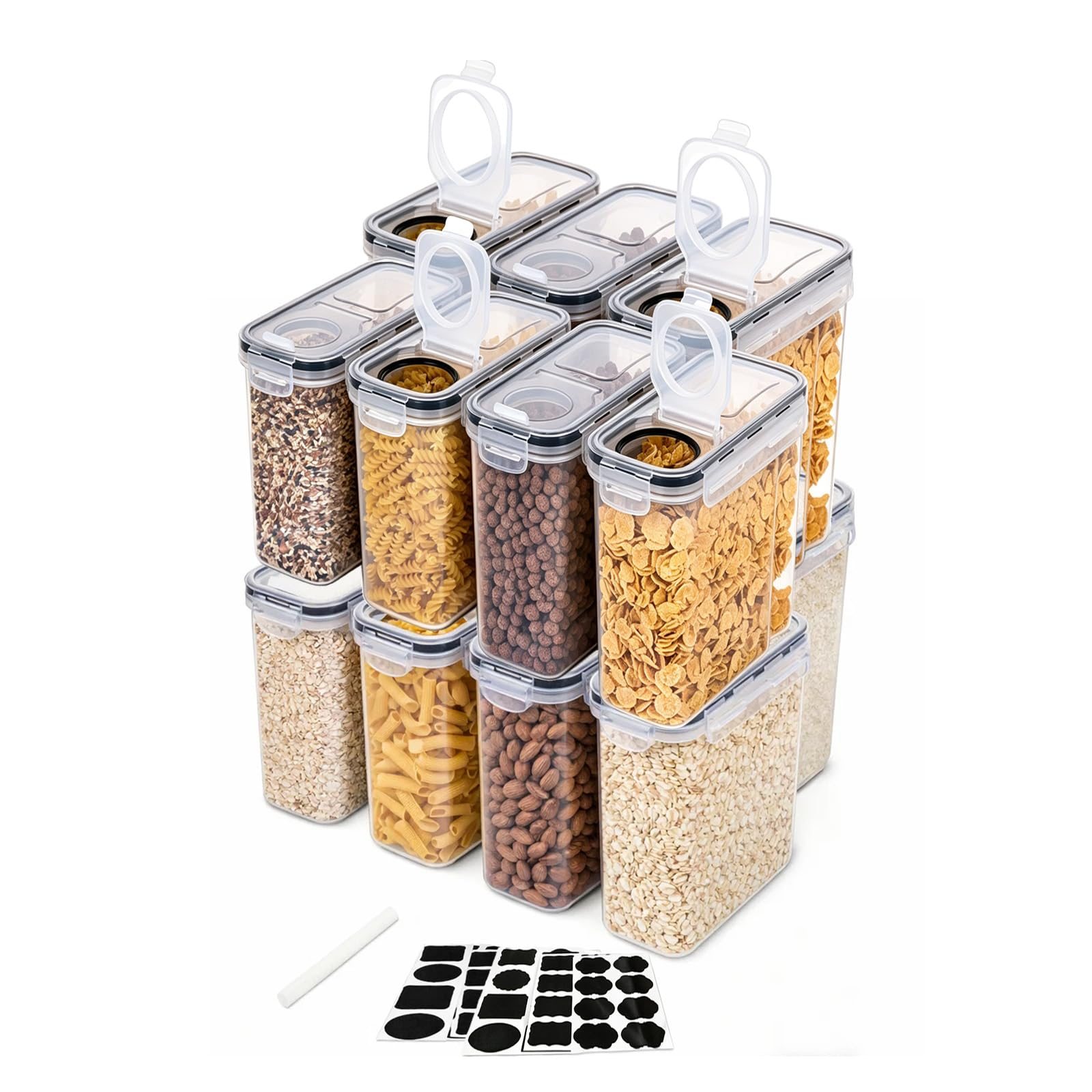 TEMU 6‑tlg Vorratsdosen‑Set mit Klappdeckel, luftdichte Aufbewahrungsbehälter für Müsli, Nudeln, Getreide in der Küche