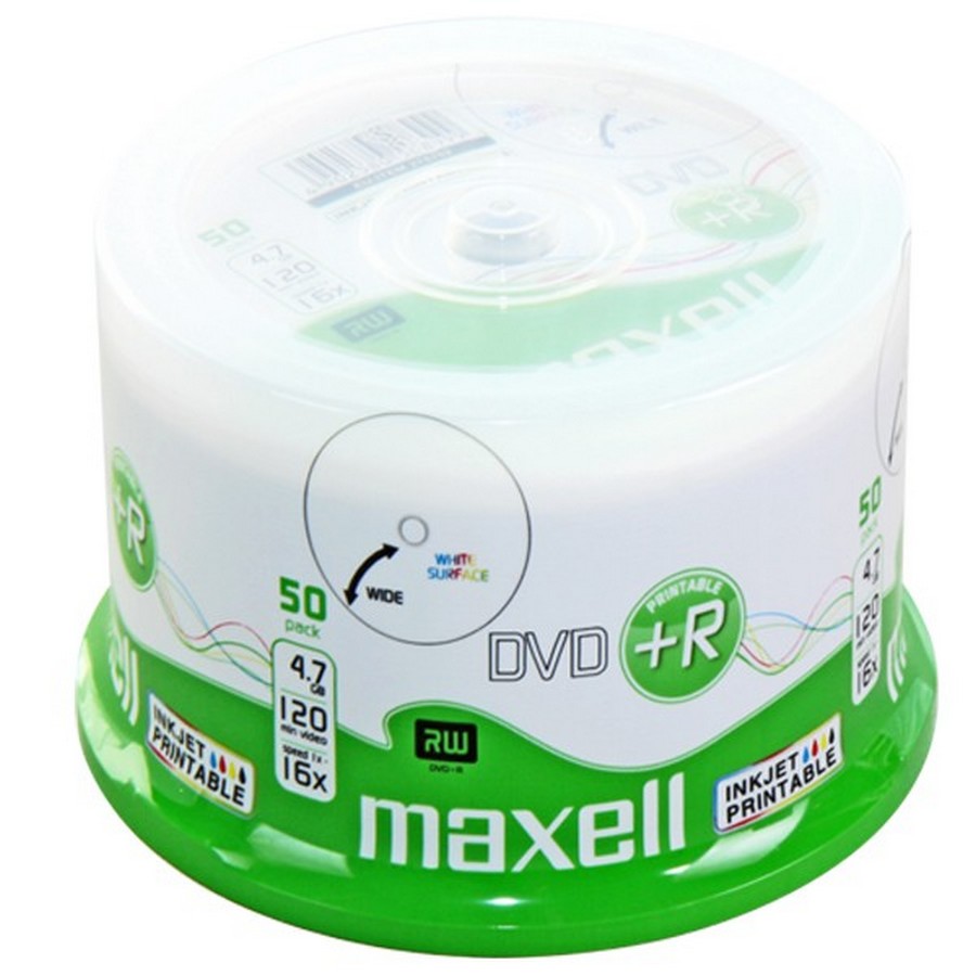 TEMU Maxell 50 DVD+R Stampabile 4.7GB 120 Min 16X Cake Box - 275702