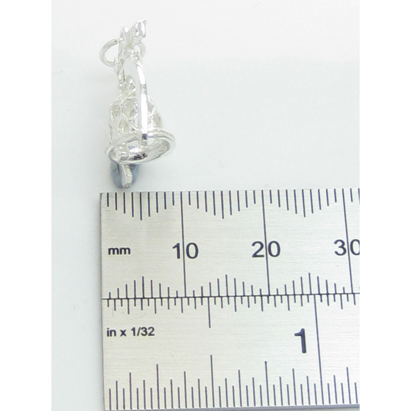 Sterling Silver Wedding Bell in a Lucky Horseshoe Charm