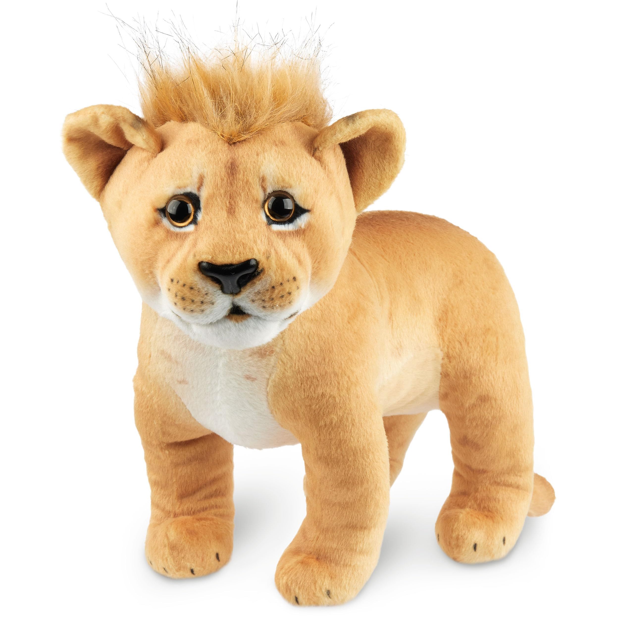 Image of Brubaker Lion - 30 Cm Fabric Animal - Baby Plush Toy Predator Standing - Children's Plush Toy - Brown