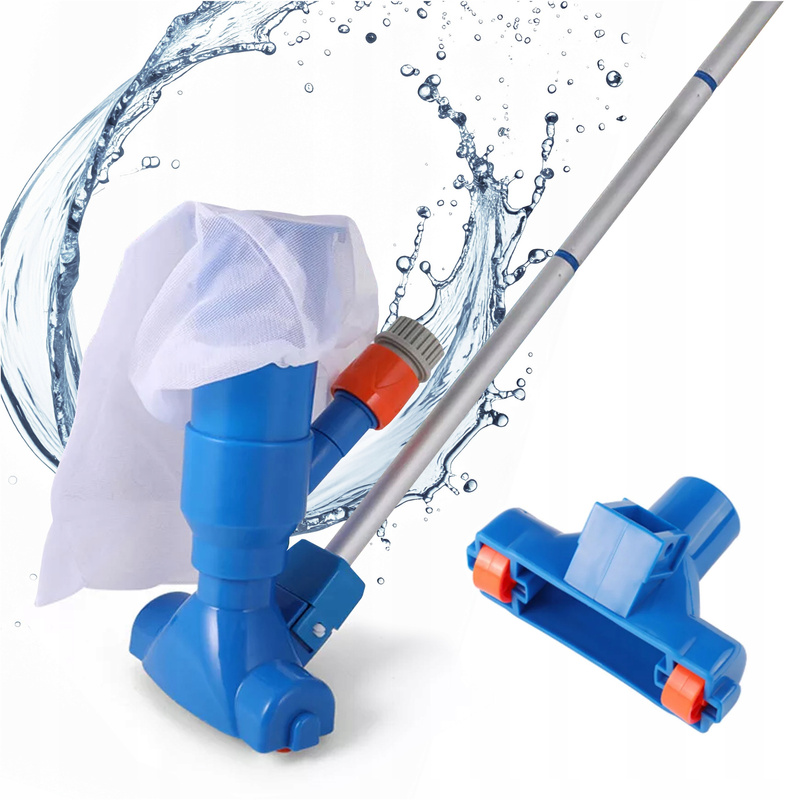 TEMU Pool Vacuum Cleaner – Large Cleaning Kit, Mesh, Telescopic Handle, Operates On Water Pressure From Garden Hose, Wireless, Removes Sand, Leaves,