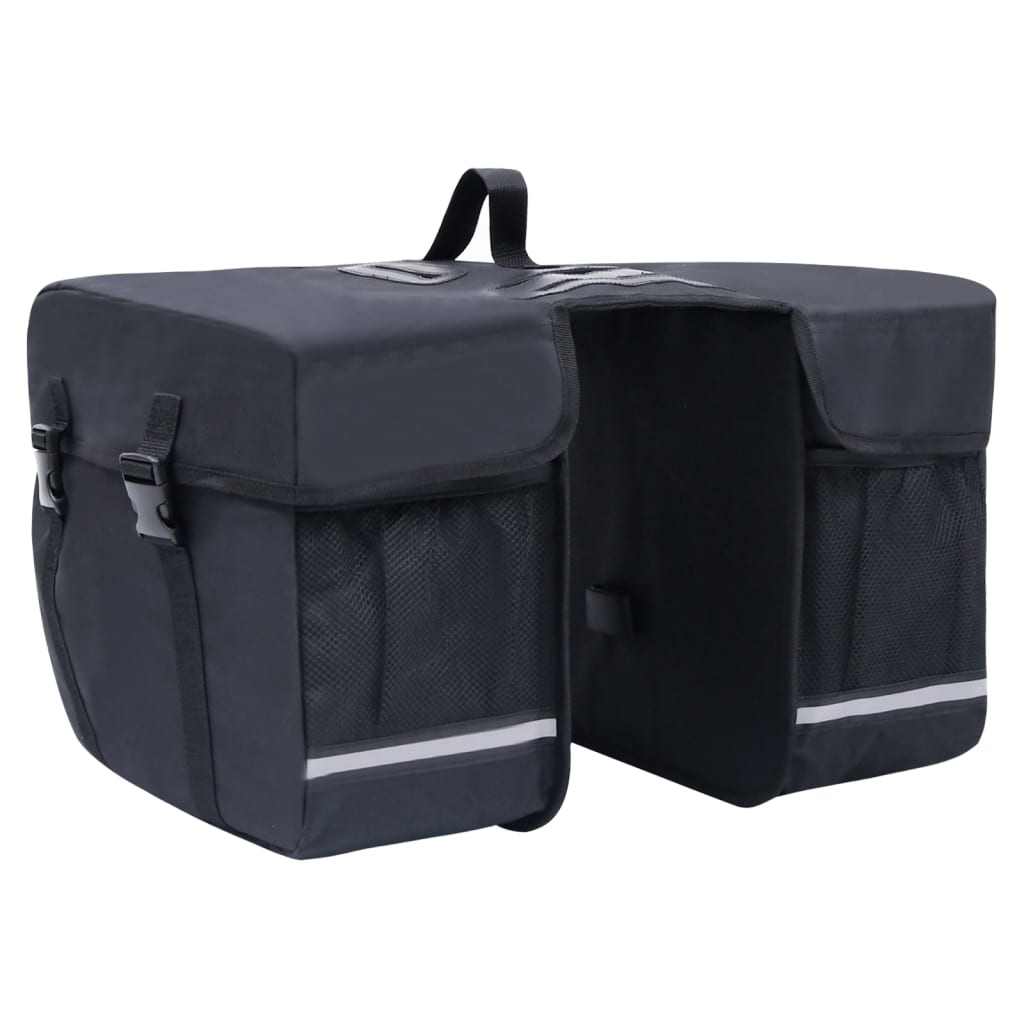 Image of Vidaxl Double Bicycle Pannier For Rear Rack, Saddlebag, Transport Bag, Luggage Bag, , Rear Rack Bag, 35l, Black