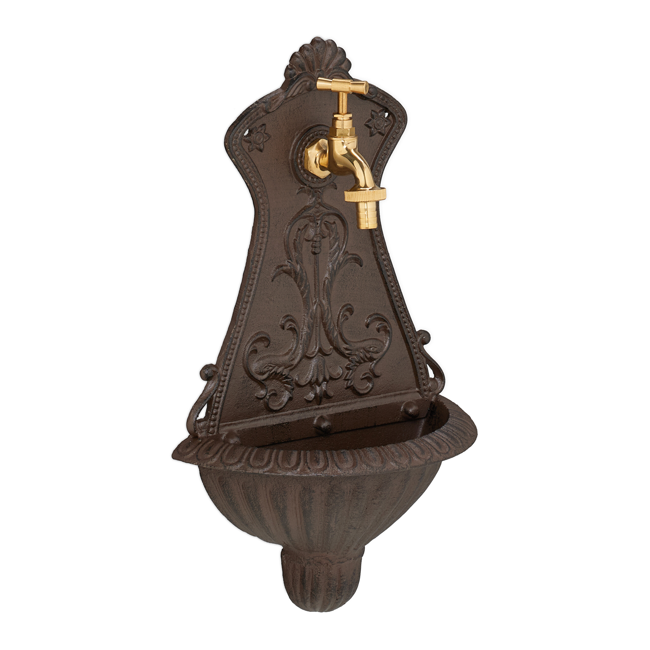 Image of Wall Fountain In Brown - (w)24.5 X (h)42 X (d)11.5 Cm