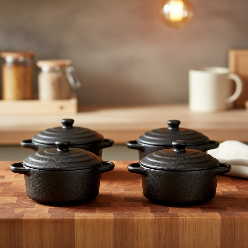 Porcelain Baking Dishes With Lids, 450 Ml, 4-piece Set