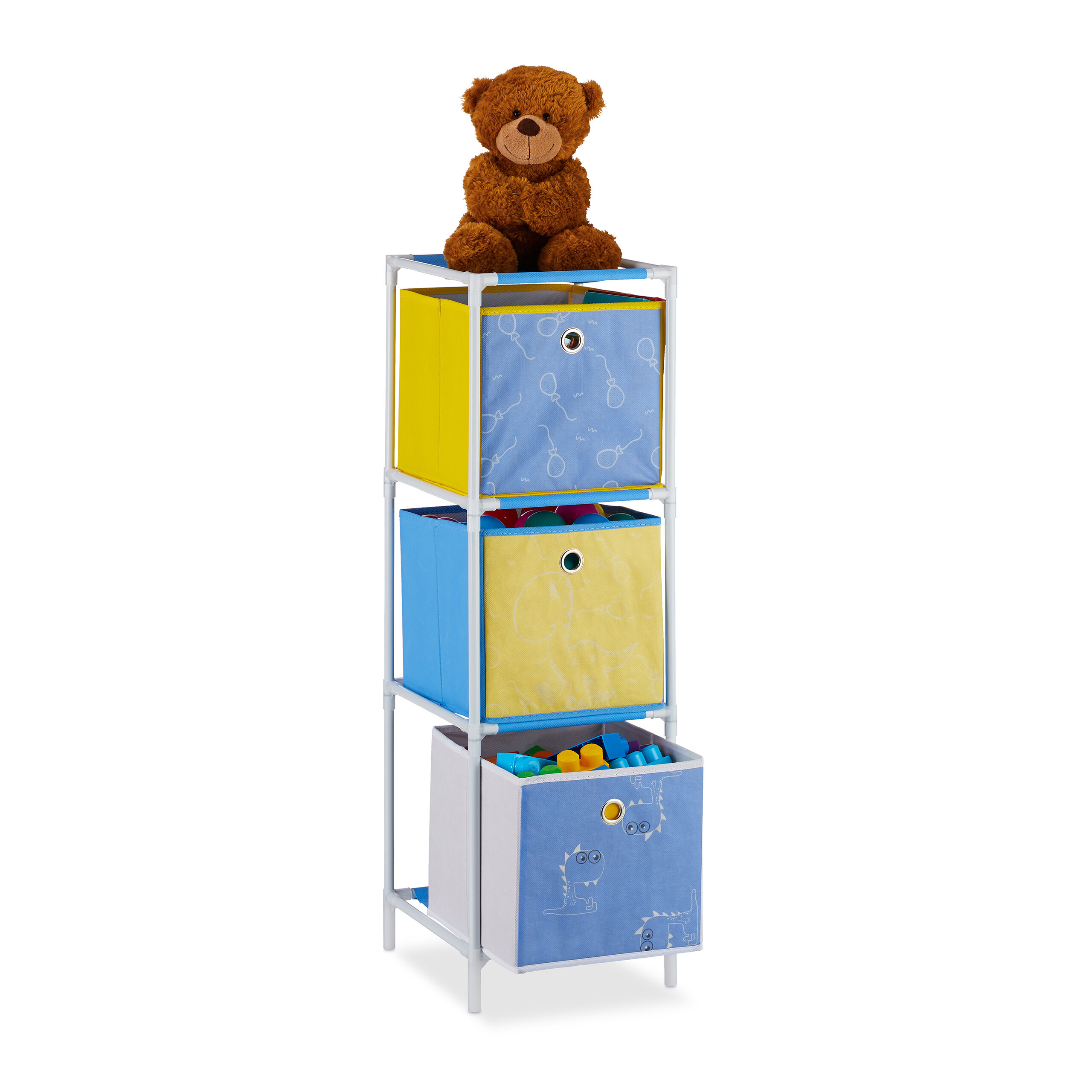 Colorful Dino Children's Shelf - (w)27.5 X (h)89 X (d)30 Cm
