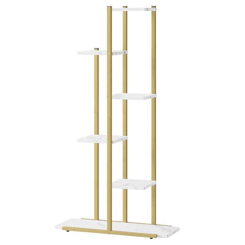 flower stand with 6 shelves marble gold legs