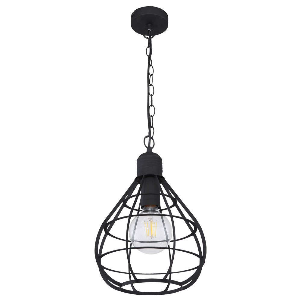 Image of Pendant Lamp Ceiling Lamp Living Room Lamp Dining Room Light, Metal Black Grid Shade, E27, D 25 Cm