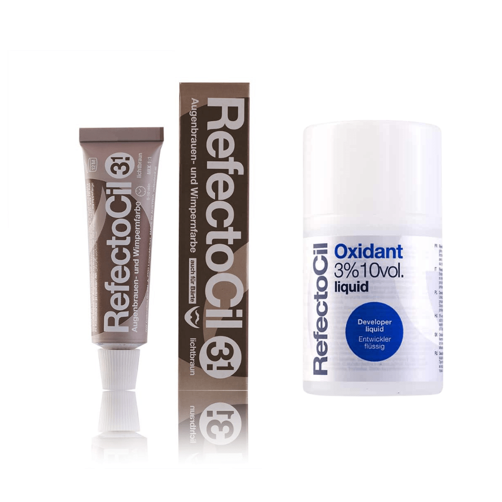 Eyelash Color Light Brown 3.1 & Liquid 3% Set